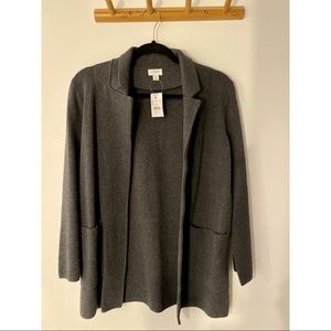 NWT J Crew Factory Women’s Cotton Sweater Blazer in Charcoal - Size S